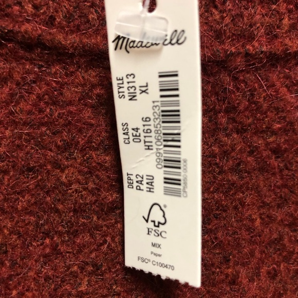 Madewell N.W.T. Size XL Heather Auburn Brown Elegant Rust Crew Neck Knit Sweater - Picture 6 of 9